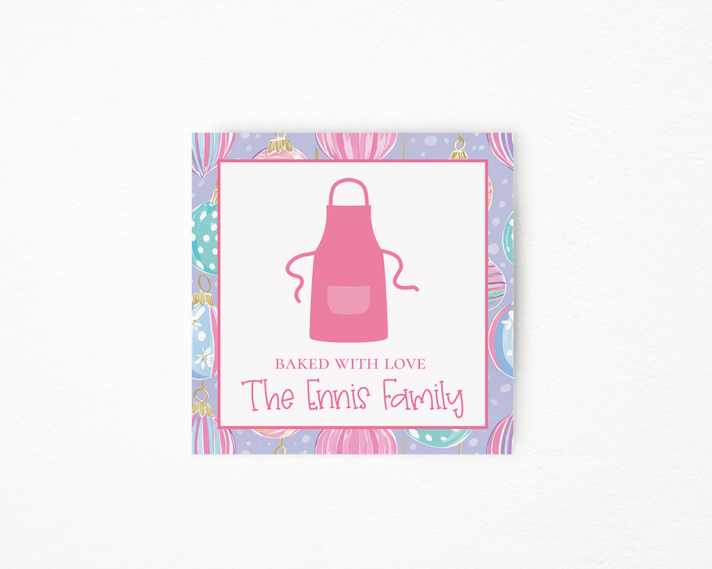 Pink Apron Ornament Background Sticker