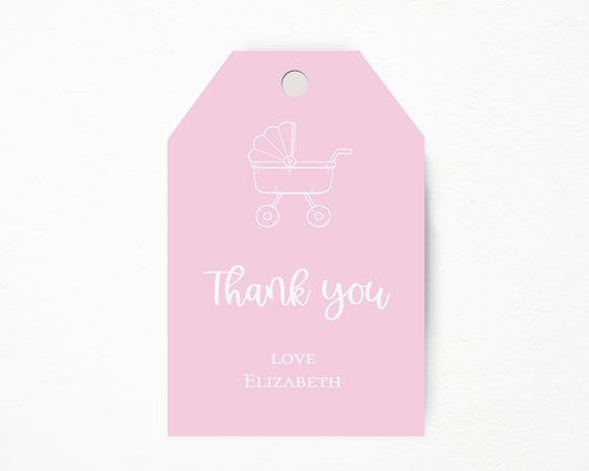 Baby Girl Stroller Hanging Gift Tag