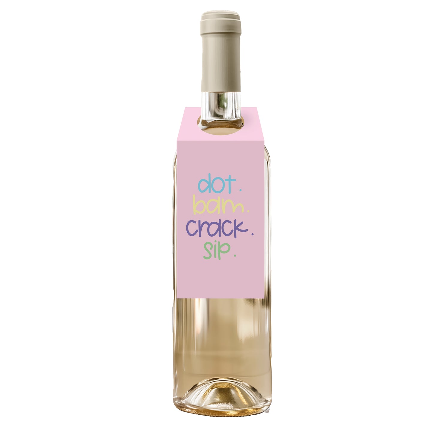 Dot. Bam. Crack. Sip Mahjong Wine Tag