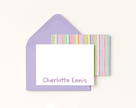 Kid's Stripe Background Stationery