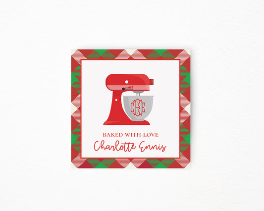 Red Plaid Mixer Sticker