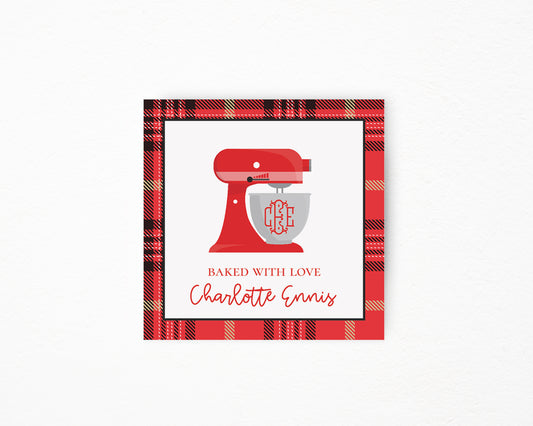 Red & Black Plaid Mixer Sticker