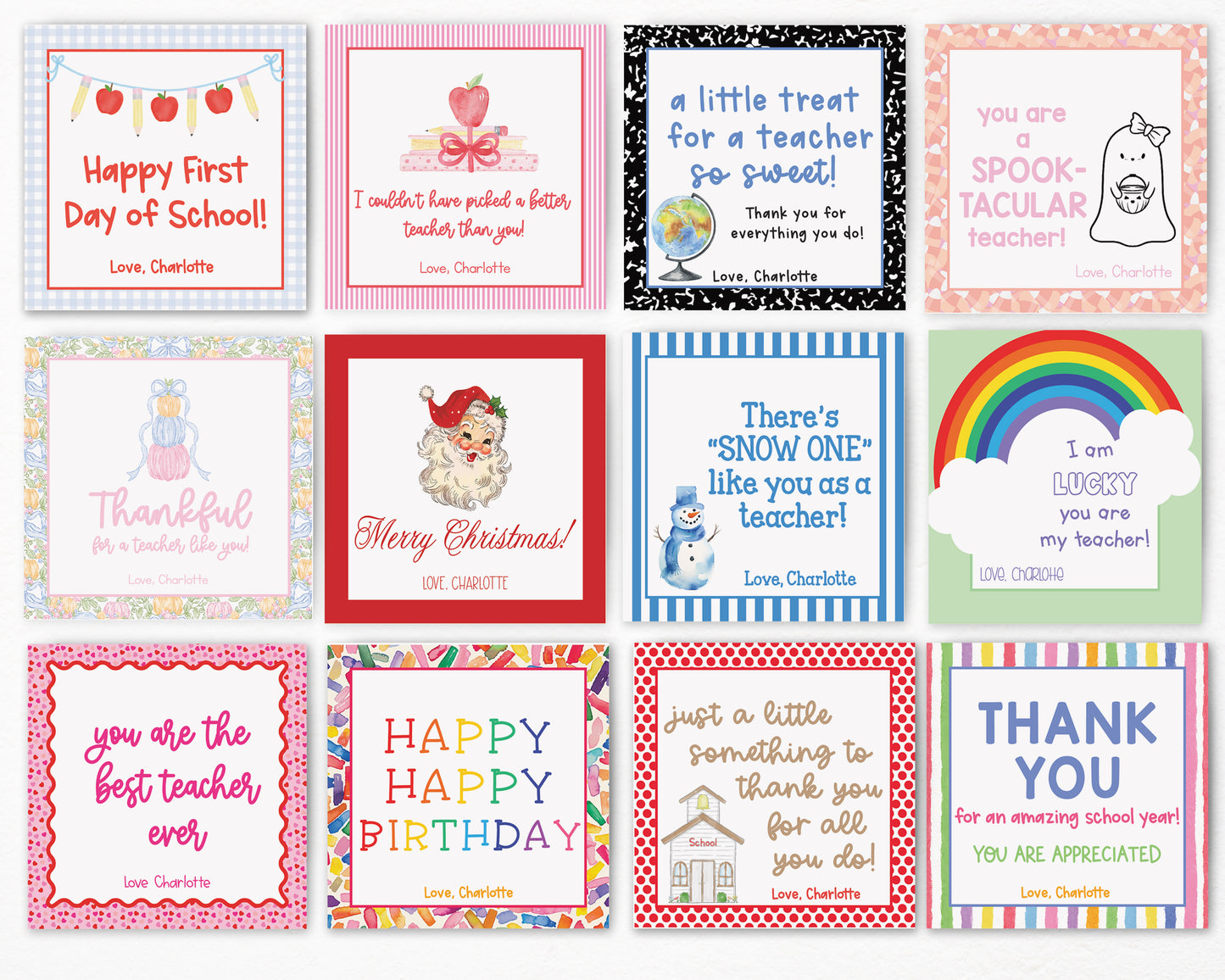 12 Teacher Tags
